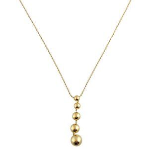 Tiffany & Co 18K Yellow Gold Graduated Bead Drop Pendant Necklace #14791